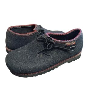 Wild N’ Wooly By Stegmann Lace Up Felt Wool Shoe Mule Clogs Womens Size 6